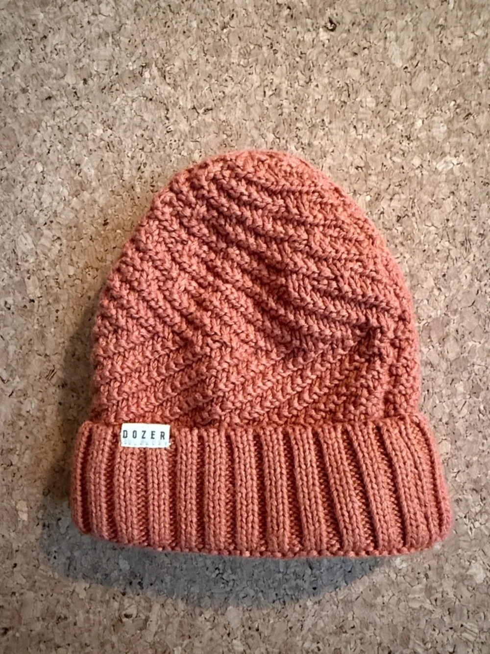 Dozer Baby Rust Orange Knit Beanie 100% Cotton 0-12 months NWOT